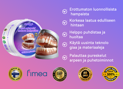 𝐉𝐚𝐬𝐬𝐞𝐞𝐦® Uusimmat Premium Comfort -Tandproteesit🎉 (Huipputason proteesit, helppo käyttää - Rajoitettu aika 70 % alennus)🔥