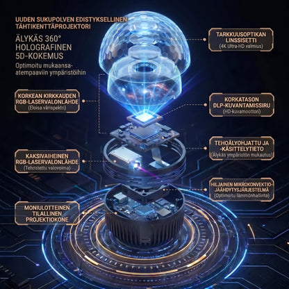 Virallinen myymälä | 🌹🎁 SCNDR® 360° Älykäs holografinen tähtitaivaprojektori (HD Smart Dynamic 5D)