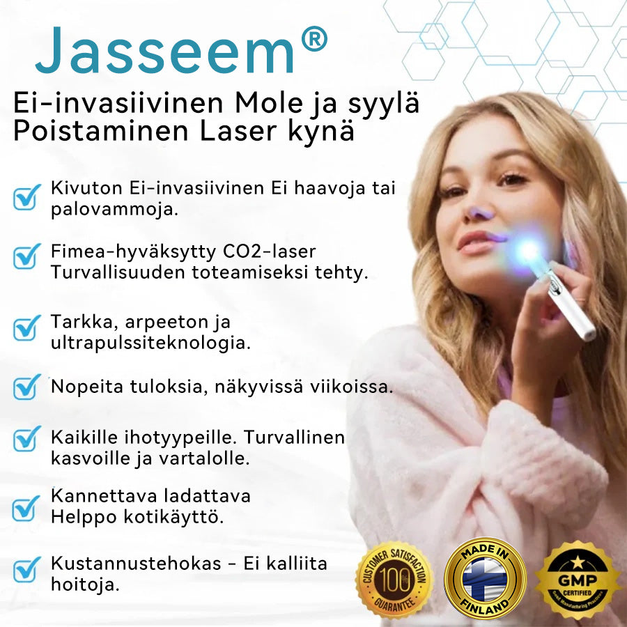 𝐉𝐚𝐬𝐬𝐞𝐞𝐦® lääkinnällisen tason laserpeni 🚚🎁 (käyttää hiilidioksidilasertekniikkaa – poistaa tehokkaasti luomet, syylät, ihotagit, pigmenttiläiskät ja muut ihon virheet)