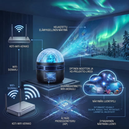 Virallinen myymälä | 🌹🎁 SCNDR® 360° Älykäs holografinen tähtitaivaprojektori (HD Smart Dynamic 5D)
